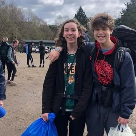 two boys getting ready for their Duke of Edinburgh expedition