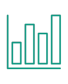 Turquoise illustration of a bar graph