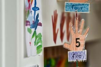Children's artwork in school