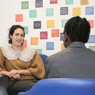Counselling session of pupil talking to Counsellor