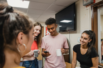 young people laughing 