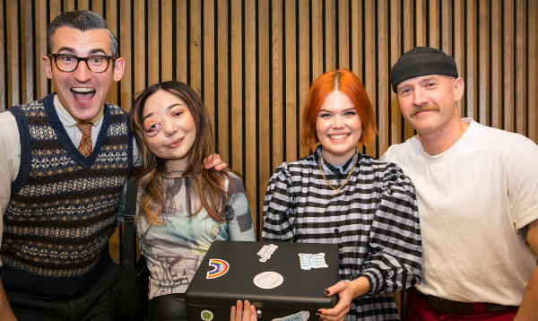 Ben Shires, Nikky Lilly, Lindsey Russell and Ricky Martin with the time capsule