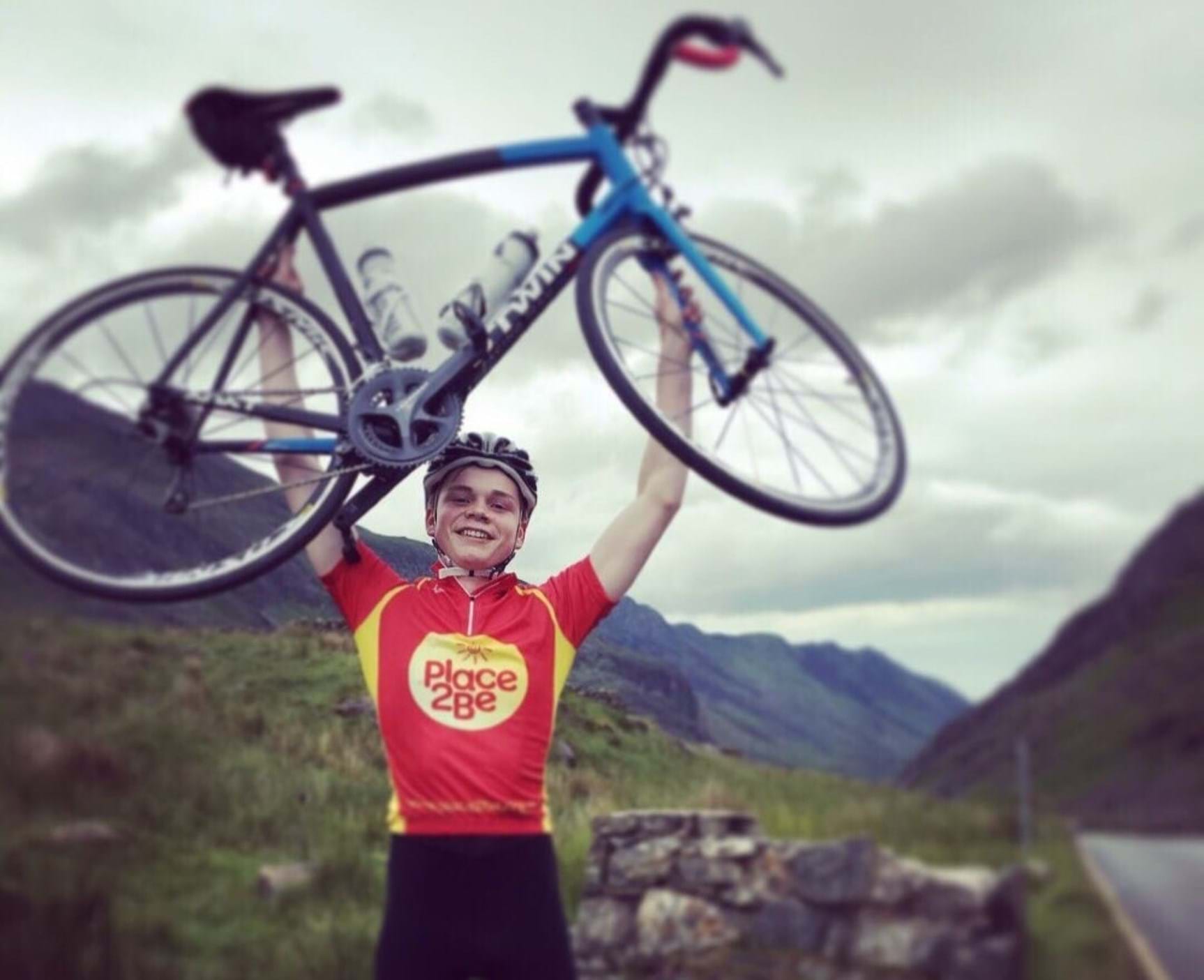 Hugo Yaxley fundraising for Place2Be by cycling