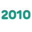 Turquoise text saying 2010