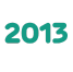 Turquoise text saying 2013