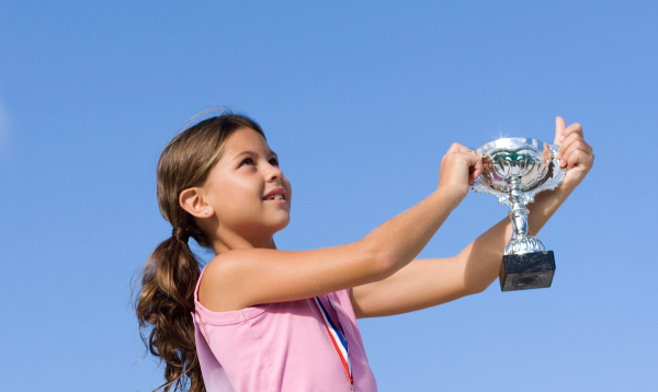 Child with trophy