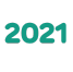 Turquoise text saying 2021