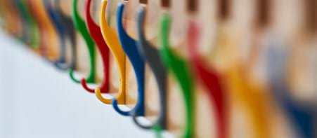 Colourful coat hooks