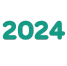 Turquoise text saying 2024