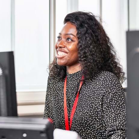 Place2Be receptionist smiling