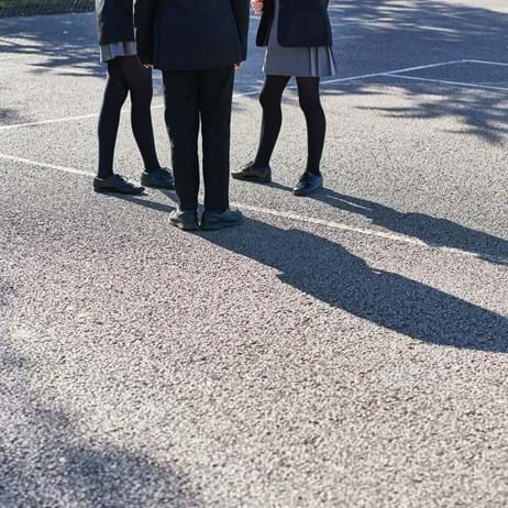 Young people in a school playground