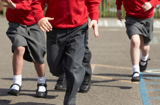 Children running on playground