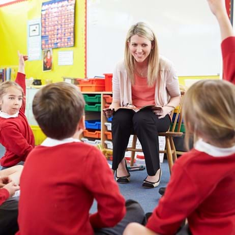 teacher with children