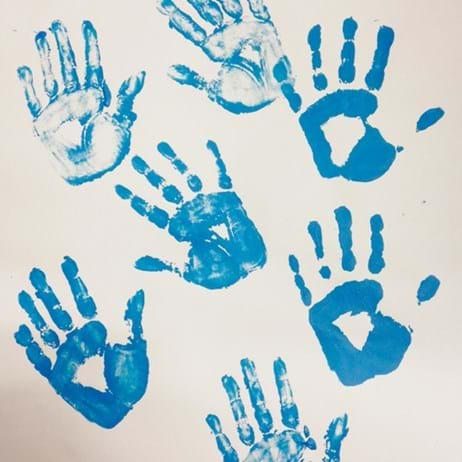Painted hand prints