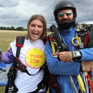 Place2Be Supporter having done a skydive