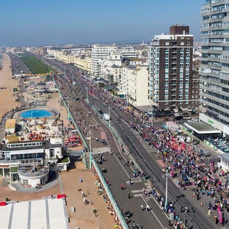 View of Brighton Marathon from above