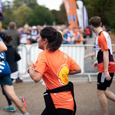 Women running in Place2Be t-shirt