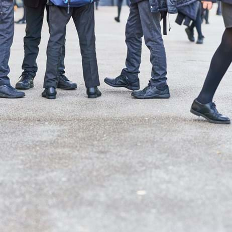 Children's feet in playground