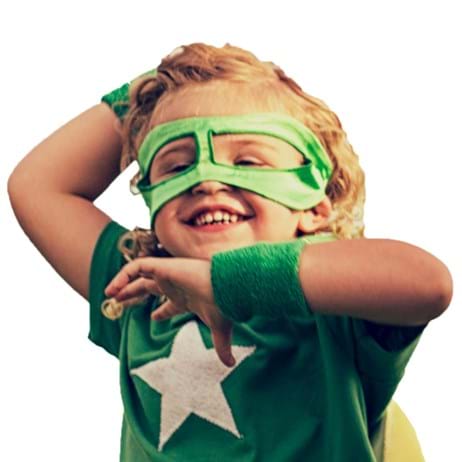Children dressed as super heros!